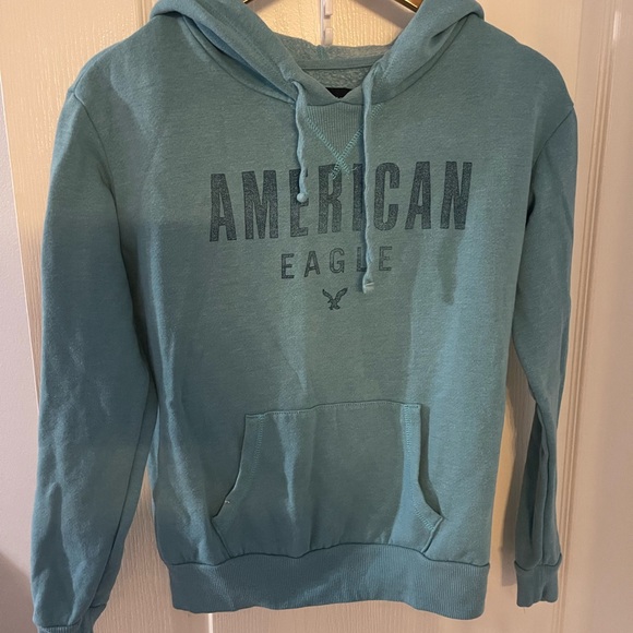 American Eagle Outfitters Tops - American Eagle Outfitters Men's Teal Hoodie